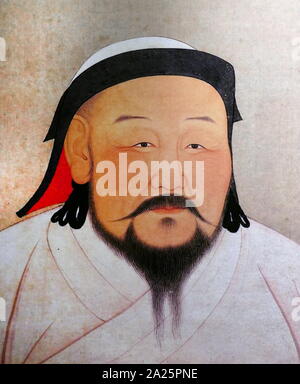 Kublai Khan dell'Impero Mongolo (che regna dal 1260 al 1294). Inoltre ha fondato la dinastia Yuan in Cina come una conquista dinastia nel 1271 e governate come il primo imperatore Yuan fino alla sua morte nel 1294. Foto Stock