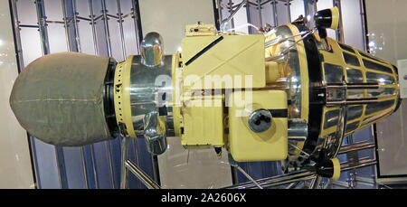 Luna 9, unmanned space mission della Unione Sovietica Luna programma. Il 3 febbraio 1966 la Luna 9 veicolo spaziale è diventato il primo veicolo spaziale a raggiungere un atterraggio morbido sulla luna. Foto Stock