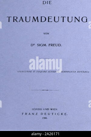 Pagina del titolo di "Interpretazione dei sogni' Die Traumdeuting) 1900 da Sigmund Freud, (1856 - 23 settembre 1939); neurologo austriaco ed il fondatore della psicoanalisi Foto Stock