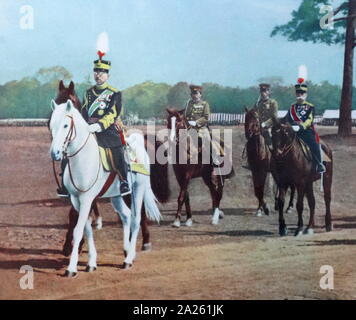 L'imperatore Hirohito 1937. Hirohito (1901 - 1989) Imperatore del Giappone secondo il tradizionale ordine di successione. Ha regnato come l'Imperatore dell'impero del Giappone (1926 fino a 1947 e dello stato del Giappone (dal 1947 fino alla sua morte avvenuta il 7 gennaio 1989 Foto Stock