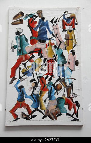 African tela tradizionale Stone Town Zanzibar, isola di Unguja, Tanzania. Foto Stock