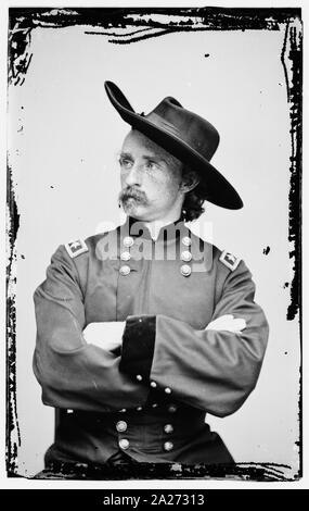 Ritratto di magg. Gen. (apr. 15, 1865) George A. Custer, ufficiale dell'esercito federale Foto Stock