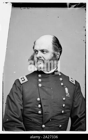 Ritratto di magg. Gen. Ambrogio E. Burnside, ufficiale dell'esercito federale Foto Stock