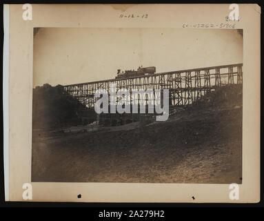 Potomac Creek bridge; ferrovia militare ponte sul fiume Potomac, Stafford County, Virginia. (C.1862 o 1863).; Foto Stock