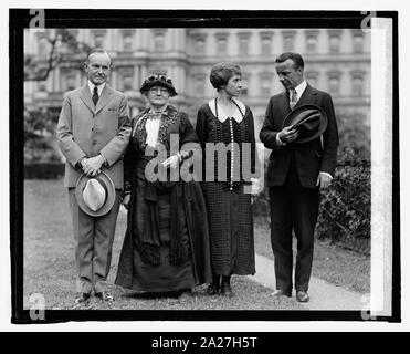 Pres. Coolidge, madre Jones, la sig.ra Coolidge & Theodore Roosevelt, 9/26/24 Foto Stock