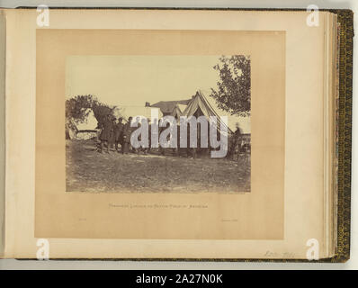 Il presidente Lincoln sulla battaglia-campo di Antietam, Ottobre 1862 / Alex. Gardner, fotografo. Foto Stock