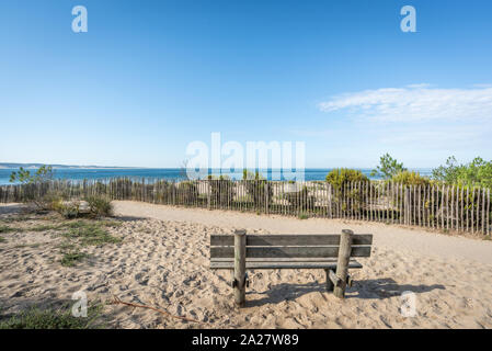 Cap Ferret (Baia di Arcachon, Francia), la punta della penisola di fronte alla duna di Pilat Foto Stock