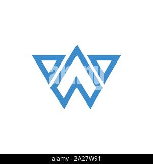 Abstract lettera w. Il Concept Design colorato e Stock di icone e forme della lettera W, Illustrazione Vettoriale - Vettore - Vettore Illustrazione Vettoriale