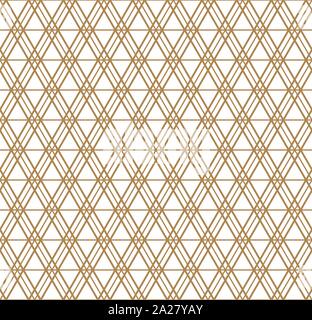 Seamless disegno geometrico ispirato dal giapponese Kumiko ornamento.Per il modello,tessuto tessile,,carta di avvolgimento,Taglio e incisione laser. Patte giapponese Illustrazione Vettoriale