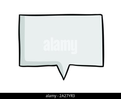 Vuoto discorso bolla. Disegnato a mano. Contorni neri e colorati. Illustrazione Vettoriale