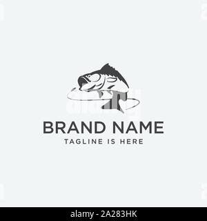 Pesca unico modello di logo, memorabile pesca icona logo. vettore di pesca illustrazione grafica Illustrazione Vettoriale