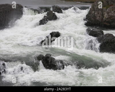 Tipico paesaggio islandese di torrenti di acqua e cascate: Gonguleidir, West Islanda Foto Stock