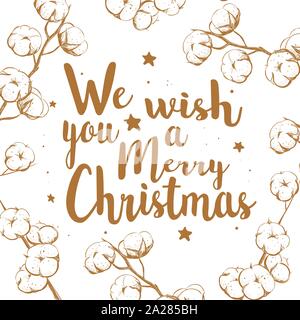 Vi auguriamo un buon Natale. Scheda di Natale Illustrazione Vettoriale