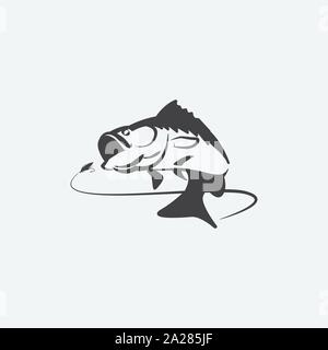 Pesca unico modello di logo, memorabile pesca icona logo. vettore di pesca illustrazione grafica Illustrazione Vettoriale