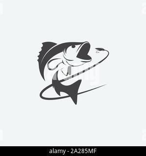 Pesca unico modello di logo, memorabile pesca icona logo. vettore di pesca illustrazione grafica Illustrazione Vettoriale