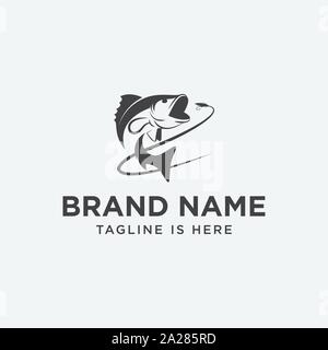 Pesca unico modello di logo, memorabile pesca icona logo. vettore di pesca illustrazione grafica Illustrazione Vettoriale