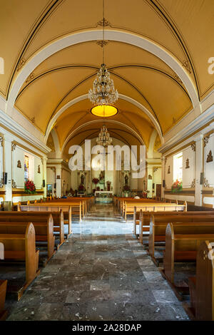 Interno, Nostra Signora della Pace Cattedrale (ca. 1861), La Paz, Baja California Sur, Messico Foto Stock