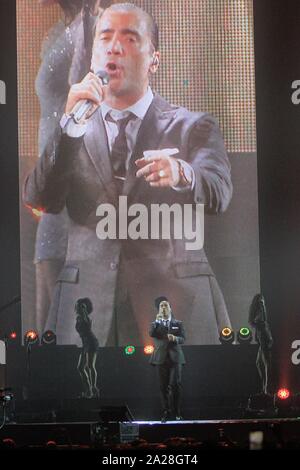 El cantante mexicano Alejandro Fernadez , duranti su concierto en el MGM de las Vegas Nevada. 14 septiembre 2014. Il cantante messicano Alejandro Fernadez, durante il suo concerto alla MGM di Las Vegas in Nevada. Settembre 14, Foto Stock