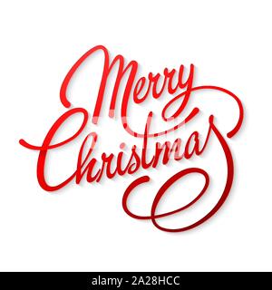 Scheda di Natale con testo Buon Natale. Lettering calligrafico design Illustrazione Vettoriale