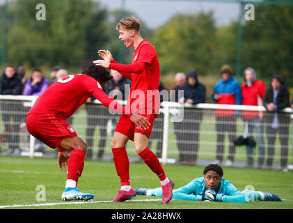 Enfield, Regno Unito. 01 ott 2019. ENFIELD, Inghilterra. 01 ottobre: durante UAFA Youth League tra Tottenham Hotspur e Bayern Monaco presso la Hotspur modo, Enfield su 01 Ottobre, 2019 a Enfield, Inghilterra. Credit: Azione Foto Sport/Alamy Live News Foto Stock