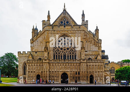 Il XV secolo norman stile gotico cattedrale della città di Exeter,Devon, Inghilterra, Regno Unito. Foto Stock