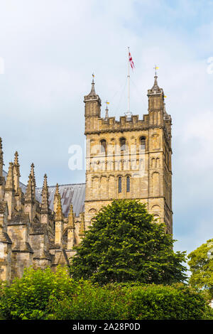 Il XV secolo norman stile gotico cattedrale della città di Exeter,Devon, Inghilterra, Regno Unito. Foto Stock