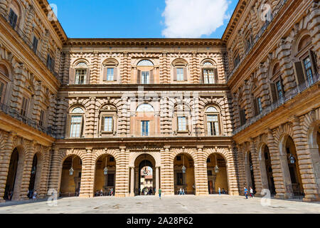 Il cortile di palazzo Pitti a Firenze, Pitti Palace Firenze, Toscana, Italia. Foto Stock
