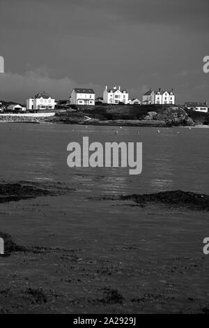 Case in tutta l'acqua, TREARDDUR BAY, Anglesey, Galles del Nord, Regno Unito Foto Stock