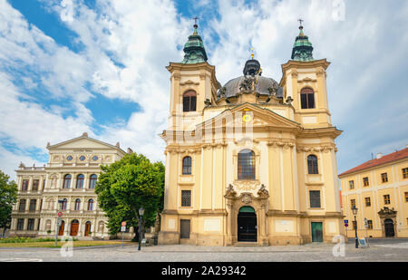 Vista della chiesa di San Giovanni Battista a Kromeriz. Moravia Repubblica Ceca Foto Stock