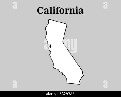 Stati Uniti Stato della California Mappa illustrazione vettoriale EPS 10 Illustrazione Vettoriale