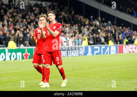 Londra, Regno Unito. 01 ott 2019. durante la UEFA Champions League match tra Tottenham Hotspur e Bayern Monaco di Baviera a Tottenham Hotspur Stadium, Londra, Inghilterra il 1 ottobre 2019. Foto di Carlton Myrie. Solo uso editoriale, è richiesta una licenza per uso commerciale. Nessun uso in scommesse, giochi o un singolo giocatore/club/league pubblicazioni. Credit: UK Sports Pics Ltd/Alamy Live News Foto Stock