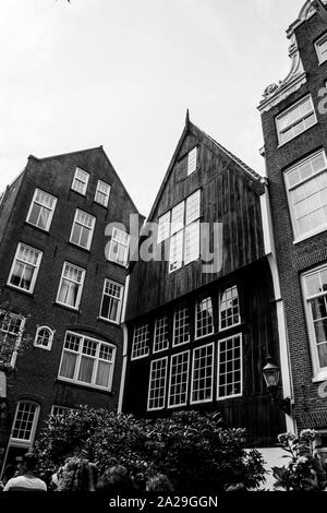 Amsterdam/Niederlande/ Luglio 18, 2019: nero lungo case residenziali in Paesi Bassi Foto Stock