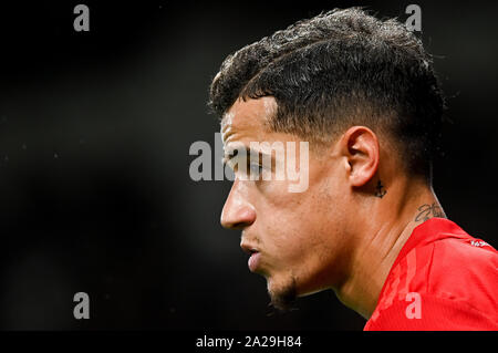 Philippe Coutinho da Bayern Monaco visto in azione durante la UEFA Champions League (Gruppo B) match tra Tottenham Hotspur e Bayern Monaco.(punteggio finale; Tottenham Hotspur 2:7 Bayern Monaco di Baviera) Foto Stock