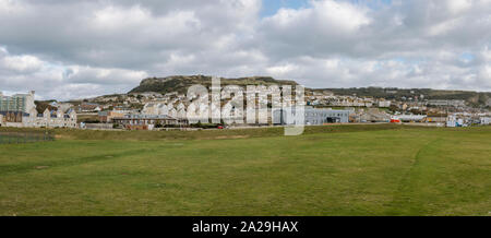 Vista del Fortuneswell sull'isola di Portland, Jurassic Coast, UK. Foto Stock