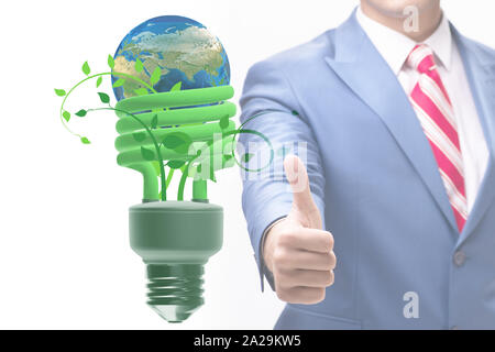 L'energia verde anc ecologia nozione di imprenditore Foto Stock