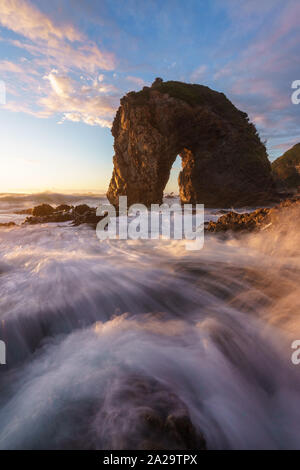 Sunrise a testa di cavallo Rock, Bermagui, Nuovo Galles del Sud, Australia Foto Stock