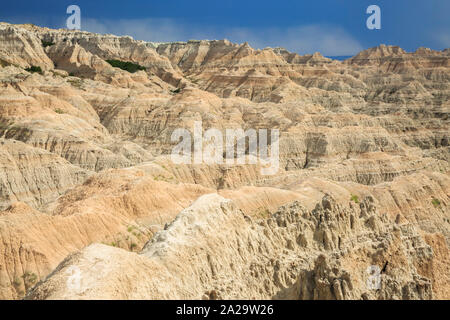 Badlands a pinnacoli che si affacciano nel Parco nazionale Badlands vicino a parete, il Dakota del Sud Foto Stock