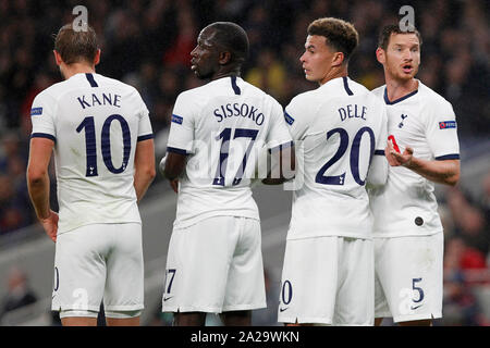 Londra, Regno Unito. 01 ott 2019. Jan Vertonghen di Tottenham durante la UEFA Champions League match tra Tottenham Hotspur e Bayern Monaco di Baviera a Tottenham Hotspur Stadium, Londra, Inghilterra il 1 ottobre 2019. Foto di Carlton Myrie. Solo uso editoriale, è richiesta una licenza per uso commerciale. Nessun uso in scommesse, giochi o un singolo giocatore/club/league pubblicazioni. Credit: UK Sports Pics Ltd/Alamy Live News Foto Stock