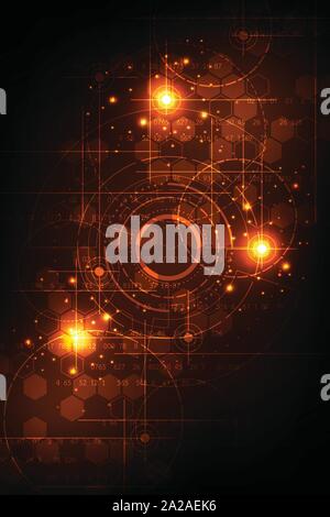 Funzionamento e calcolo del digitale. Illustrazione Vettoriale