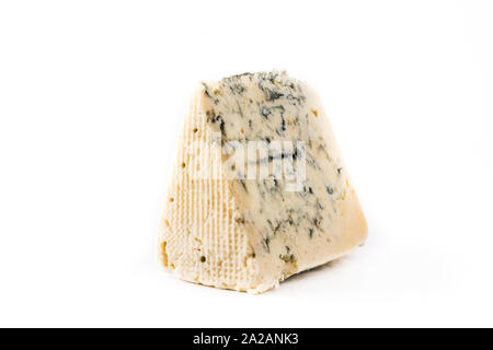 Formaggio blu slice isolati su sfondo bianco Foto Stock