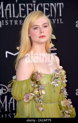 Elle Fanning al mondo la premiere del film 'Maleficent: Fare Buio / Maleficent: padrona del male" al El Capitan theater. Los Angeles, 30.09.2019 | Utilizzo di tutto il mondo Foto Stock