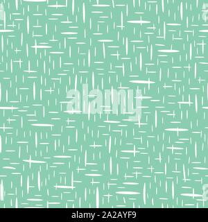 Disegnata a mano basket weave design in modo casuale disposizione geometrica. Vettore di Seamless pattern di menta su sfondo verde. Ottimo per il benessere, cosmetici, alimentari Illustrazione Vettoriale