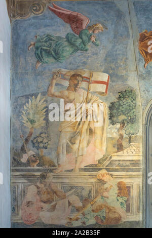 La Risurrezione, affresco di Andrea di Bartolo, Andrea del Castagno, 1447, Sant'Apollonia, Firenze, Toscana, Italia, Europa Foto Stock