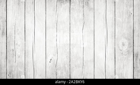 Weißer Hintergrund aus alten Holzbrettern Foto Stock