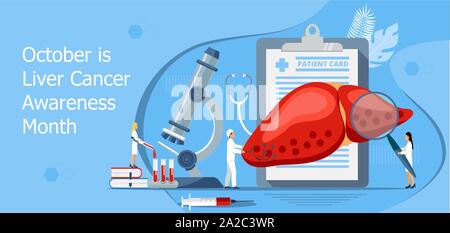 Il cancro al fegato Mese della sensibilizzazione è organizzata nel mese di ottobre Illustrazione Vettoriale