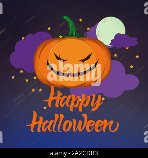 Happy Halloween biglietto di auguri con jack-o-lantern testo ans Foto Stock