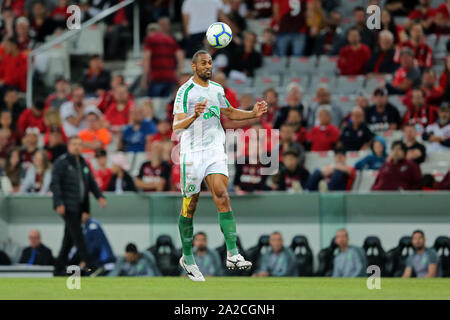 Il 29 settembre 2019; Arena da Baixada Stadium, Curitiba, Parana, Brasile; brasiliano della serie A CALCIO, atletico versus Chapecoense; Douglas di Chapecoense Foto Stock