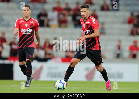 Il 29 settembre 2019; Arena da Baixada Stadium, Curitiba, Parana, Brasile; brasiliano della serie A CALCIO, atletico versus Chapecoense; Bruno Guimar&#xe3;es di Atletico Foto Stock