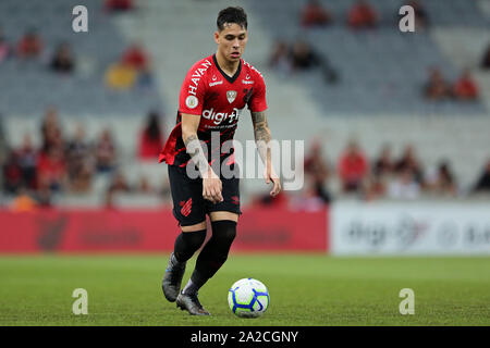 Il 29 settembre 2019; Arena da Baixada Stadium, Curitiba, Parana, Brasile; brasiliano della serie A CALCIO, atletico versus Chapecoense; Lucas Halter di Atletico Foto Stock