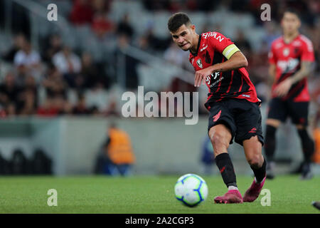 Il 29 settembre 2019; Arena da Baixada Stadium, Curitiba, Parana, Brasile; brasiliano della serie A CALCIO, atletico versus Chapecoense; Bruno Guimar&#xe3;es di Atletico Foto Stock